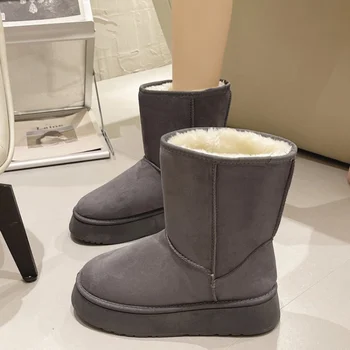 2023 Дамски Зимни обувки от 100% естествена телешка кожа от най-Високо качество, Австралийските ботуши, Зимни обувки За жени, топли обувки, Безплатна доставка