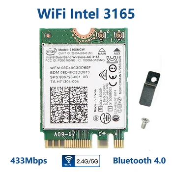 433 Mbps за Intel 3165 WiFi Карта Двухдиапазонная 2,4 Г/5 Ghz 802.11 ac WiFi + Bluetooth Е 4.0 Мрежова Мини адаптер 3165NGW