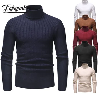 FOJAGANTO 2023, Уличен Случайни пуловер за мъжете, Монофонични Топъл Елегантен пуловер, Висококачествен Дизайн на Горещ Пуловер за мъже