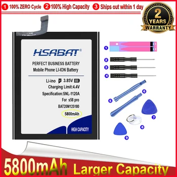 HSABAT 0 Цикъл 5800 ма BAT20M125180 Батерия за DOOGEE S58 Pro Висококачествен Взаимозаменяеми Батерия за мобилен телефон