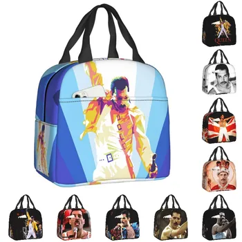Rock Freddie Mercury-Bolsa de mano aislante para el almuerzo para mujer, enfriador térmico reutilizable, fiambrera Reina de para