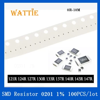 SMD резистор 0201 1% 121R 124R 127R 130R 133R 137R 140R 143R 147R 100 бр./лот микросхемные резистори 1/20 W 0,6 мм *0,3 мм