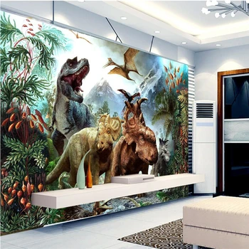 beibehang стенописи тапети снимка големи динозаври Стикер на поръчка диван в стаята фон за телевизор, стенни боядисване тапети за стени 3d