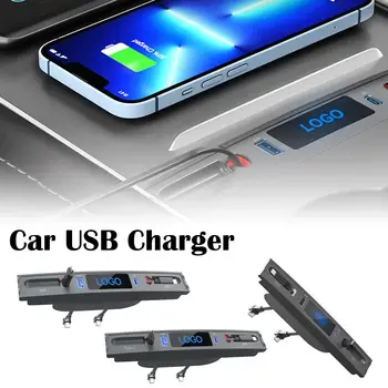Автомобилно USB Зарядно Устройство Прибиращ се Кабел, Бързо Зарядно Устройство, USB-Плъзгащи-Хъб Удължител Централната Конзола Интелигентен Сензор Аксесоари За Модели 3 I7A5