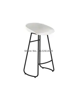 Бар стол Nordic Light luxury ins проста съвременната мода, високо столче за касата на рецепцията, чист червен бар стол
