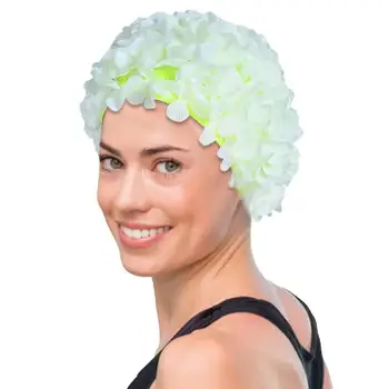 Дамски плувни 3D-листенца за дълга коса, улични дамски модни ретро цветя, нежни плувни