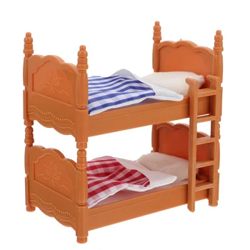 Детски дървени играчки, легло, Мини-мебели за спални, Малка къща, Двойни легла, кърпа за бебе