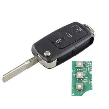 Дистанционно ключ от централното заключване на автомобила За Volkswagen Beetle Caddy Golf Mk6 с 3 Бутона, флип-smart-ключодържател, чип ID48, ключ дистанционно управление
