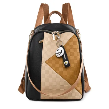 Жена Раница от изкуствена кожа премиум-клас, дамски модни училищна чанта, Голям голям чанта на рамото, ученически чанти за момичета