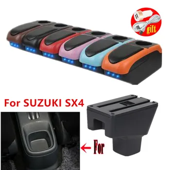 За SUZUKI SX4 Подлакътник кутия За SUZUKI SX4 авто подлакътник кутия централна кутия за съхранение на модернизация на интериора зареждане чрез USB Аксесоари за Автомобили