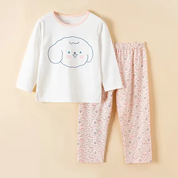 Зимни детски памук пижамный комплект с дълги ръкави За сън, Скъпа топла пижама за малки момчета и момичета, Пижами, нощен костюм от 1 до 10 години