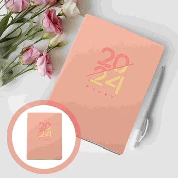 Книгата е на дневен ред в 2024 Година Portable Notepad Ръководство За Планиране на Дневник Бележник График на година записва В Дневник с меки Корици