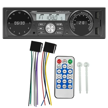 Кола Стерео MP3-плейър 1DIN в арматурното табло, кола FM-радио, Bluetooth, USB/AUX IN, зареждане с часове и дисплей на температурата