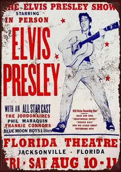 Концерт на Елвис Пресли, Театър Флорида, метална стена, окачени предупреждение калай под формата на винтажной стикери, художествен плакат, живопис Знаменитост 1
