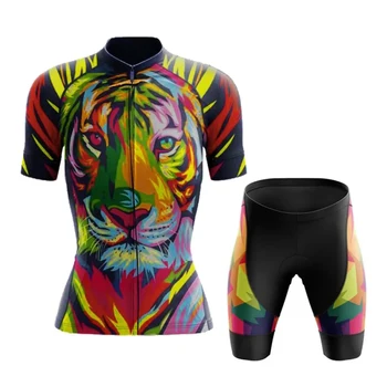 Лятна риза за колоезденето с тигър, Кратък комплект, гел дишаща уплътнението, комплекти дрехи за МТВ, Велосипедна дрехи, пътен костюм