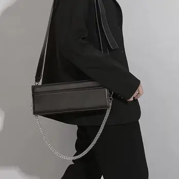Модерни Правоъгълни дамски чанти, Портмонета и чанти, Луксозни чанти през рамо от изкуствена кожа за жени, пролет 2022, женски