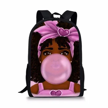 Мультяшная училищна чанта с принтом черна африка момичета, Детски сладко чанта за книги, училищна чанта за момичета, раница Mochila Escolar