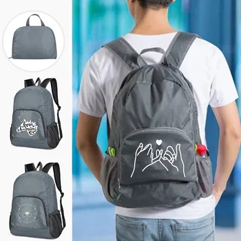 Мъжки Сгъваема раница Водоустойчива чанта за катерене С бял модел, Туристически раници, Ръчни преносими чанти за спорт на открито