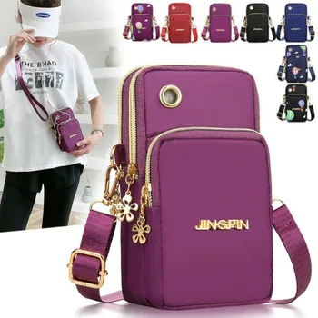 Нова чанта през рамо за мобилни телефони с въздушно топка за жени, Модни дамски чанта през рамо, калъф за мобилен телефон с жак за слушалки, 3-слойный портфейл