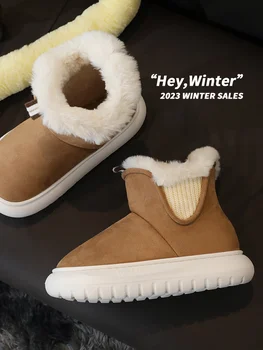 Памучни обувки Дамски обувки Зимни плюшени отношение Топли Чехли на дебела подметка Домашни Чехли, Мъжки Чехли