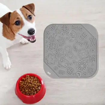 Подложка за хранене на домашни любимци Добра издръжливост, не се деформират, устойчиви на укусам, Силиконово килимче за Слоупфуда за кучета с анимационни модел, стоки за домашни любимци