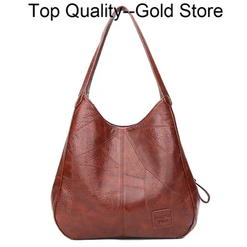Реколта дамска чанта от мека изкуствена кожа, луксозна дизайнерска ръчна чанта с голям капацитет, ежедневна пътна дамски пазарска чанта през рамо