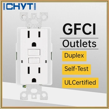 Тестер за контакти CHYT GFCI ключ 15A 20A 125 В, Сертифицирана от UL Защита От примка на земята, САЩ, Стенни Контакт С led подсветка