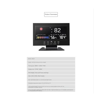 Цветен LCD екран, Цифров с Будилник с функция за повторение, Станция на Прогнозата за времето, Температурата, Влажността, Показване на време и дата, Часовник Начало