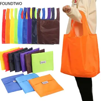 Цветна пазарска чанта, сгъваема полиестер екологично чисти ръчни холщовые хранителни чанти, торби за Многократна употреба за супермаркети